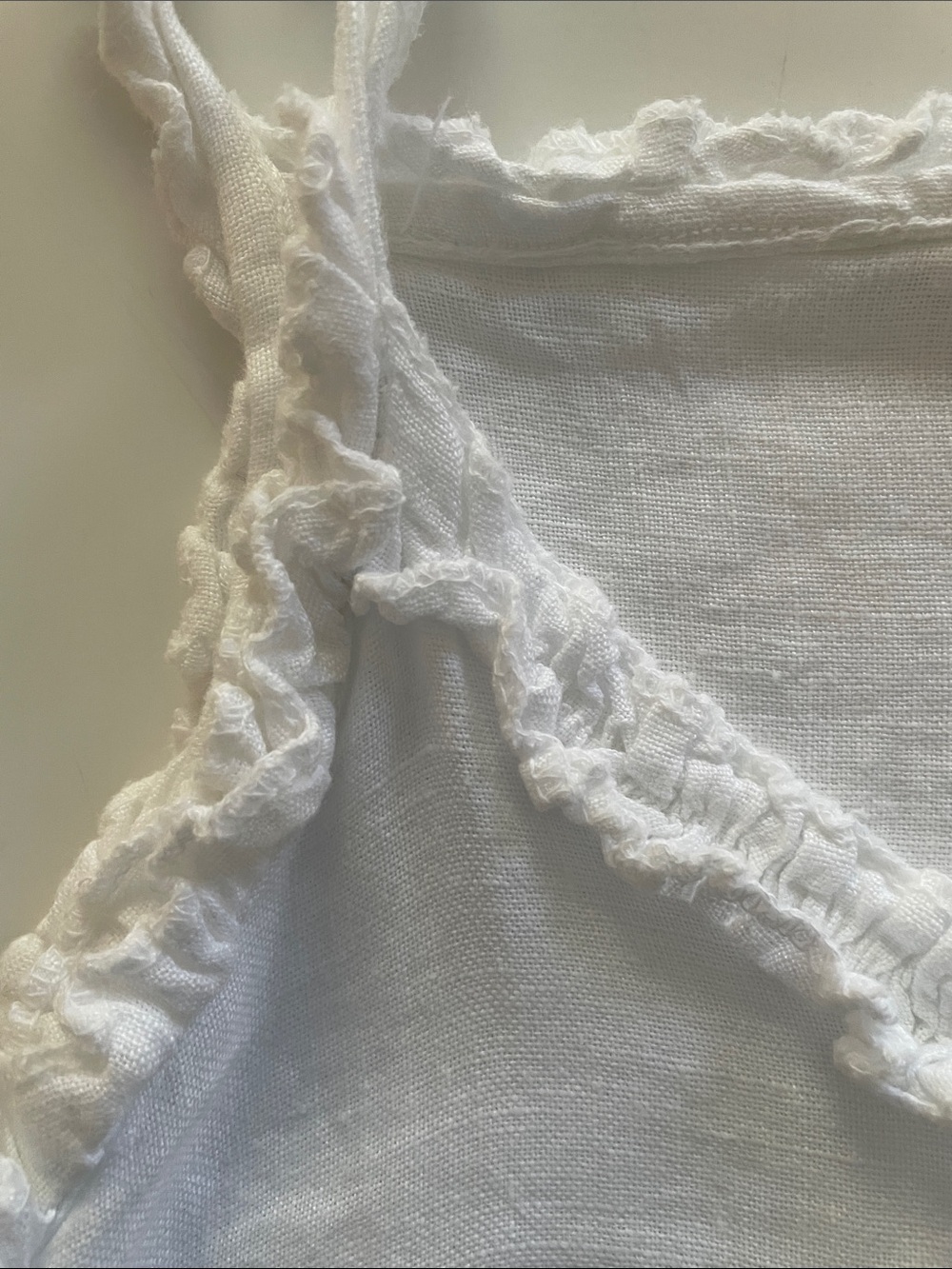 Francesca Bettini White Linen Ruffle Edge Midi Dress. L. NWT - Picture 8 of 12